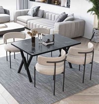 ميز طعام • ٤ كراسي • ١٢٠ سم