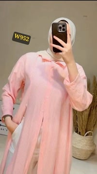 لونج • اوفر سايز • مقلم • ملابس نسائية • فستان • رويال • قياس واحد • ل...