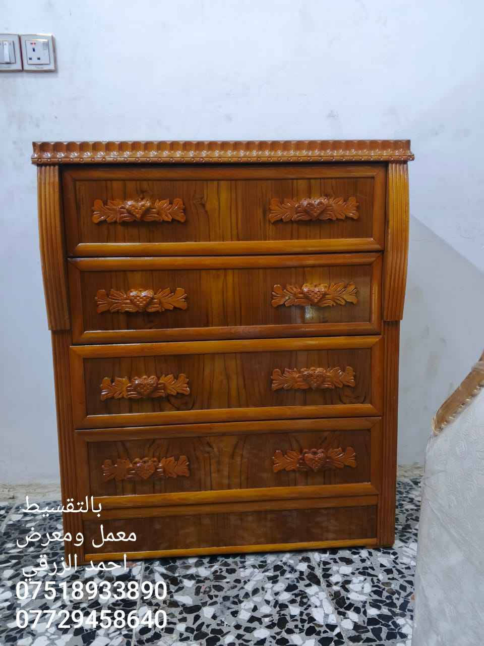 #بالتقسيط_بالتقسيط
معرض ومعمل احمد الزرقي لبيع الأثاث 
جميع انواع #غرف_النوم_الصاج (#نقدا) و (#بالتقسيط)
 من10اشهر الي18 شهر بدون مقدمة
يوجد نظام استبدال الغرفة المستعملة بغرفة جديدة و الاتفاق على الفرق
العنوان الموصل / الايمن / الصناعة القديمة / اليابسات / قرب فرع المستوصف 
يوجد فصال حسب الطلب
***********يوجد واتساب
*********** يوجد واتساب
المشمولين بالاقساط جميع الموظفين والمتقاعدين وابطال الداخلية والدفاع والوريث على مصرف الرافدين الدفع يدوي او الكتروني على رغبت الزبون 
بالتقسيط_غرف_نوم_معرض_احمد_الزرقي موصل, نينوى
