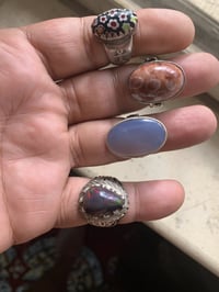 محابس فضة • وزن ثقيل • حجر اصلي