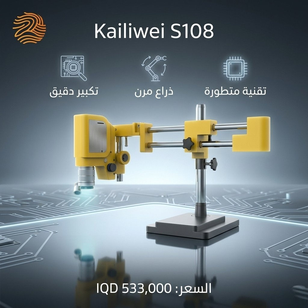 🔥 لا تخلي أي شغل يوقفك!
جهاز Kailiwei S108 جايك بالقوة والدقة حتى يسهّل شغلك بكل احترافية ⚡🛠️
✅ تصميم عملي ومريح بالاستخدام
✅ أداء ثابت وسريع
✅ مناسب للصيانة والشغل اليومي
✅ جودة تخليك تعتمد عليه بكل وقت
متوفر هسه لدى شركة اللمسة الرقمية 📦✨
📍 بغداد - شارع الربيعي - عمارة الشراع مقابل مول دريم سيتي
📞 ***********
#KailiweiS108 #صيانة_هواتف #عدة_صيانة #ادوات_صيانة #اللمسة_الرقمية #بغداد #الكترونيات #معدات_صيانة #فني_صيانة #موبايل #Tools #RepairTools #Iraq #Baghdad
