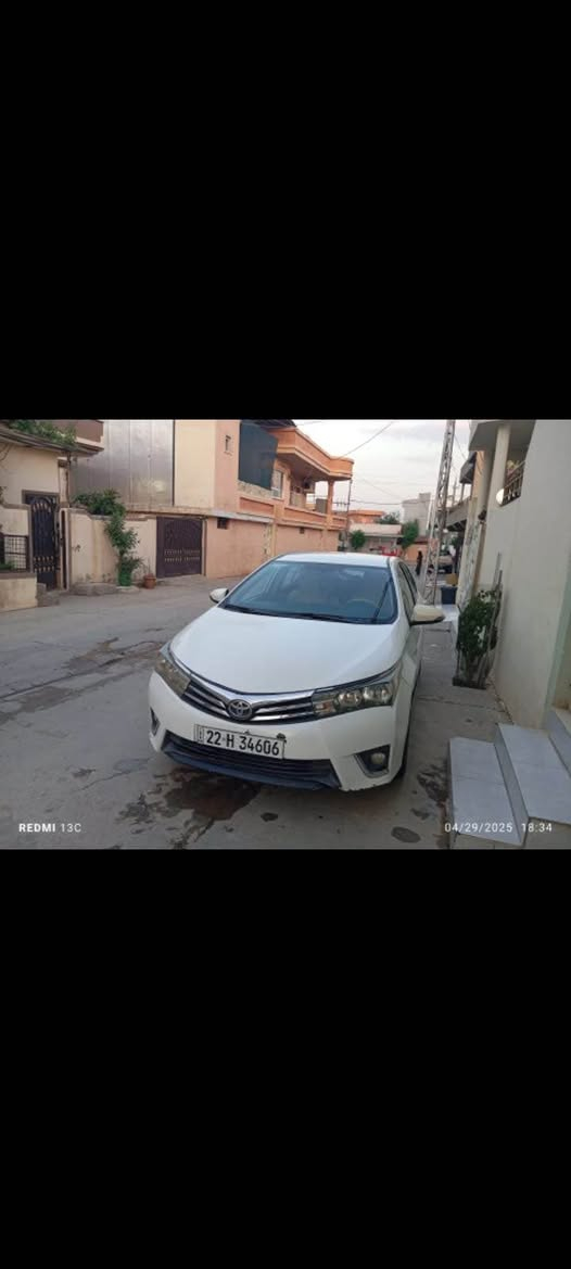 کرولا ٢٠١٤  شەریکەی جیھان نیو بونیت  بی داخیلی ھەندیک ساردی بچوک مەکینە گەورە
سەنەوی نۆیە  ١٤٢ مجال 
*********** أربيل, العراق
