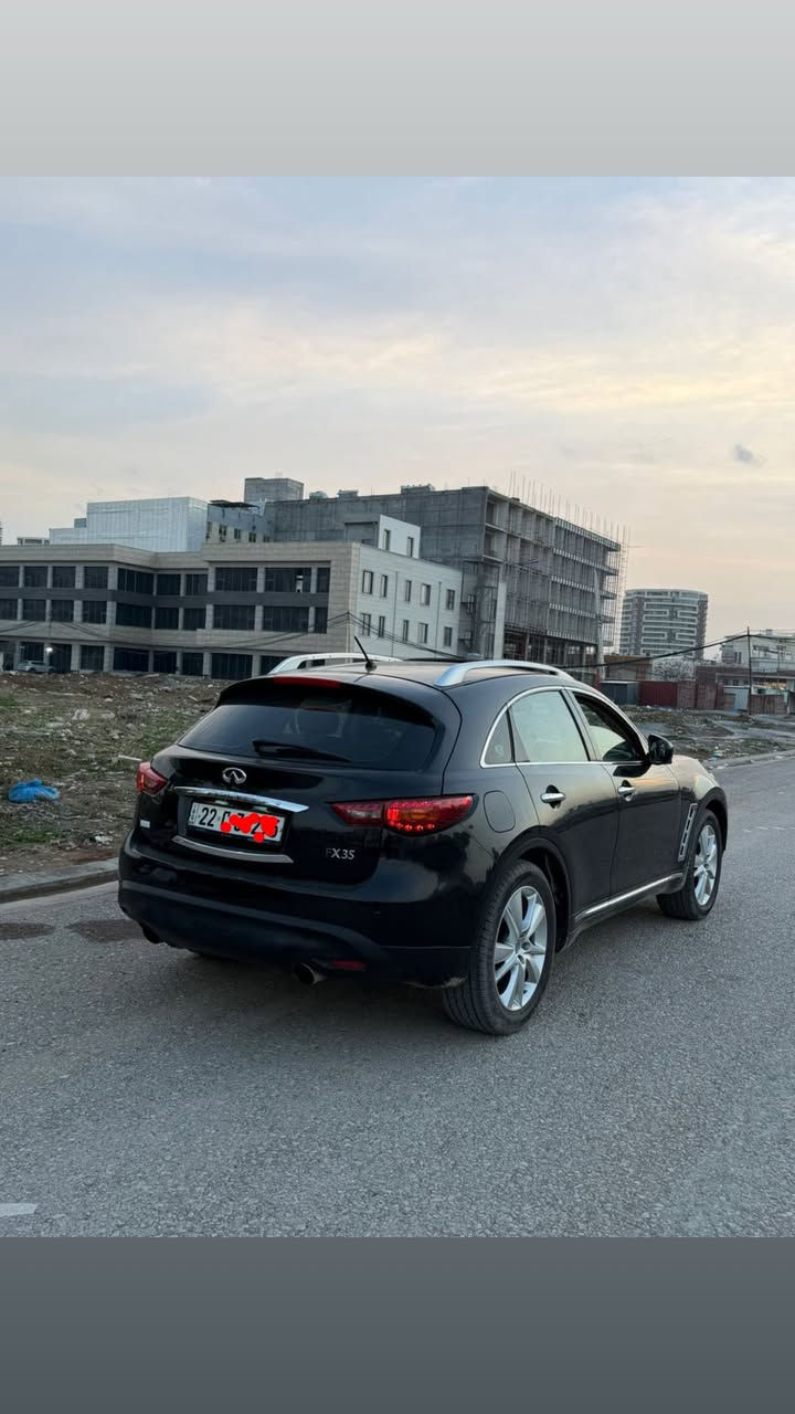 نيسان انفنتي FX35 موديل 2012 
فول   V6 3500ccوكالة سردار 
مواصفات ١/١ اعلى فئة 
كامرات ٣٦٠
حساسات ٣٦٠
فتحة
شاشة 
دخول بصمة ٤ ابواب + صندوق 
ترحيب دخول 
كشن سايق وضعيتين خزن
كشنات كهرباء السايق والصدر
كشنات تدفئة تبريد السايق والصدر
مري شفط 
وقلاب بالرجوع 
اشاير بالمري ترحيب
لايتات فول زنون 
جنطة كهرباء
كروس سرعة
تحكمات ستيرن
السيارة مكفولة من الصبغ بيها جاملغ بارد فقط بدون دواخل 
مكينة مامفتوحة باسمنة تحويل وكالة بشرط 
سعر 140 وبيها مجال (مكانها اربيل ) 
***********
