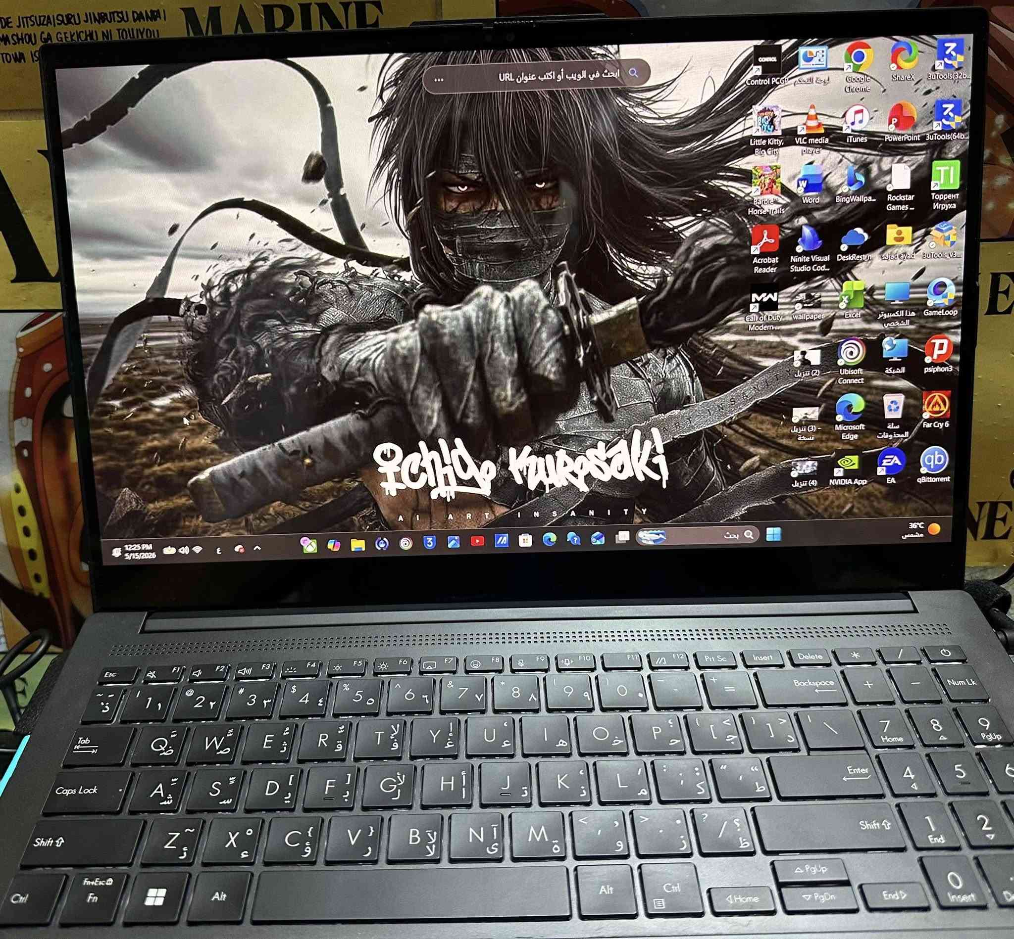 السلام عليكم 

💻 للبيع لابتوب ASUS Vivobook OLED Q533MJ — نظافة ممتازة

لابتوب قوي وحديث، أداء عالي بالألعاب والبرامج الهندسية والمونتاج والتصميم. الجهاز بمواصفات حديثة وشاشة OLED فخمة جدًا.

🔎 المواصفات التقنية:

المعالج (CPU):
Intel Core Ultra 7 155H
(16 Cores / 22 Threads — أداء قوي جدًا)

كارت الشاشة (GPU):
NVIDIA RTX 3050 6GB GDDR6
(يشغل ألعاب وبرامج تصميم بسلاسة)

الذاكرة العشوائية (RAM):
16GB DDR5 5600MHz

التخزين (Storage):
1TB NVMe M.2 SSD
(سرعة عالية بالتشغيل والنقل)

الشاشة:
15.6 Inch OLED FHD
ألوان قوية وجودة ممتازة.

النظام:
Windows 11 Pro

📦 الملحقات والحالة:
*كارتونت لجهاز موجوده.
* الشاحن الأصلي موجود.
* الجهاز نظيف جدًا.
* بطارية ممتازة
مكاني بغداد.
رقم ***********
لسعر 1200
مليون و200 بي مجال بسيط
