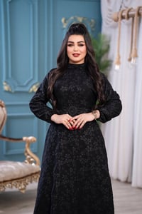 فستان نسائي • سواد فاحم • فري سايز ٩٠كغ