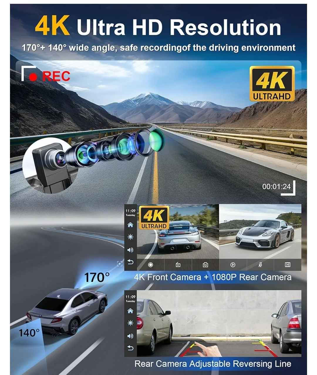 شاشەی سەر داش بڵ( داش بۆرد) ئەندرۆید و کارپلەی تێدایە کامێرای پێش و دواوەوەی ـ4K یە ڕەبتی مۆبایل ئەبێت بلوتوس و wifi یە شوێن میمۆری هەیە و زاکیرەی خۆشی هەیە بۆ خەزنکردنی ڤیدیۆ تۆمارکردن ، لەهەمانکاتدا داش کامە کامێرای پێشەوەی هەیە بۆ تۆمارکردنی ڤیدیۆو چاودێری کامل عەشیای خۆی لەگەڵدایە لۆکە ئیشی نەکردووە.
شاشة السیارة داش كام + اندروید اوتو +كاربلي جدید بلوك مامستعمل بلوتوس + wifi معها كامیرا الامامیة والكامیرا البك الخلفیة تصویر بالدقة العالیة 4K  تربط مع اندروید والایفون iphone السليمانية, العراق


**إذا كنت صاحب هذا الإعلان وتريد حذفه لأي سبب، رجاءا أرسل رسالة إلى الدعم الفني**