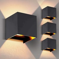 ٤ قطع • إضاءة خارجية • LED جداري