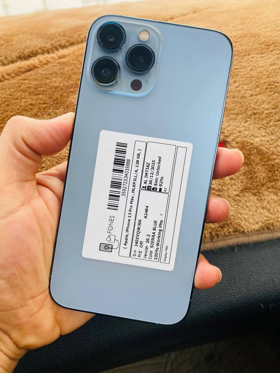 ايفون 13 برو ماكس جهاز مكفول من فتح وتر برو 
ذاكره 256 
بطاريه 97 
نموذج m 
جهاز جديد بحاله الوكاله 
متواجد خاص او اتصال او واتساب 
***********
مكاني حله
