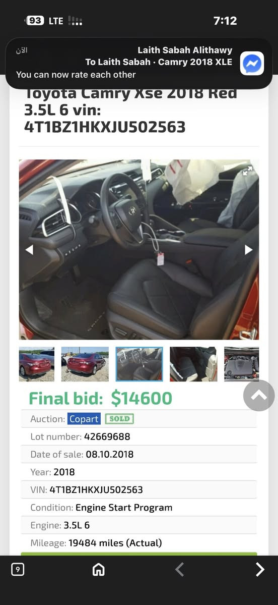 Camry 2018 XLE

كامري 2018 XLE 

فوول فووول مواصفات ✅  

مواصفاتها :

داتاشو سرعه .

نقطه عمياء 

كشنات تدفئه .

بانوراما .

تحديد مسار .

رادار .✅

سياره نضيفه كلشش ✅

كير مكينه بشرط ✅

بجم كبس امامي وخلفي ✅

حادثها قطعتين باب جهة السايق والجاملغ فقططط✅

ارباك برده فقطط✅ 

سعر170$ وبيها مجال ✅

موقع اربيل 📍.

.

 واتساب ***********
