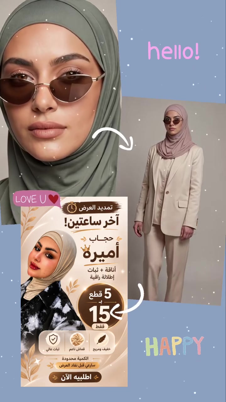 🔥 عرض ما يتفوت ولمدة يومين فقط 🔥

اختاري العرض المناسب إلك قبل نفاد الكميات 🤍

✨ 3 قطع بـ 10  
✨ 5 قطع بـ 15  
✨ 10 قطع بـ 25  

متوفر:
👑 حجاب أميرة  
✨ شيلة دلاليد

ألوان راقية وخامات تخبل 🌸  
اطلبي هسه وخلي إطلالتك أفخم مع شالات فيونكا 🤍

تلكرام:
shalat_fionka

واتساب:
***********
