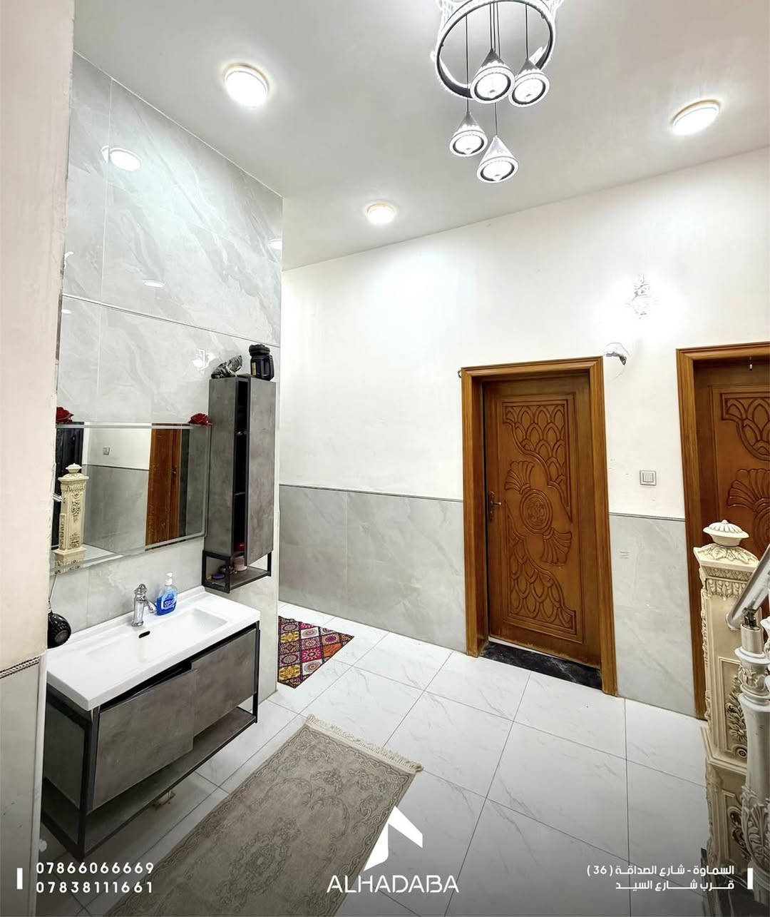 دار في حي الزهور خلف مجمع الغيث السكني قريب للشارع العام 

المساحه ٢٥٠م طابق ونصف غرف نوم عدد ٤ مجمعات صحيه عدد ٣ بالاضافه الى مطبخ وأستقبال وصاله وگراج سيارات 

للتواصل واستقبال عروضكم العقاريه 

***********
***********

العنوان : السماوه شارع الصداقه (٣٦) قرب شارع السيد
