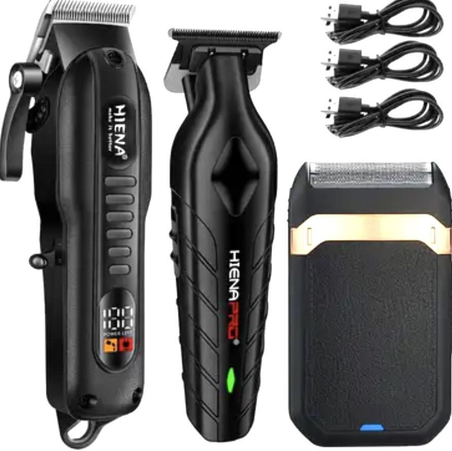 هذا طقم ماكينة قص شعر، ويحتوي على الميزات التالية: 
يُستخدم لقص الشعر وتشذيب اللحية.
يمكن أن يكون مناسبًا للاستخدام المنزلي أو للسفر.
قد يتميز بشفرات من الفولاذ أو التيتانيوم والسيراميك.
قد يكون مقاومًا للماء أو يدعم الشحن السريع، اعتمادًا على الطراز المحدد.
توصيل 5 متواجد خاص او واتساب ***********
