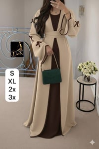 طقم عباية ٣ قطع • قماش دبل كريب • مقاسات S-3XL