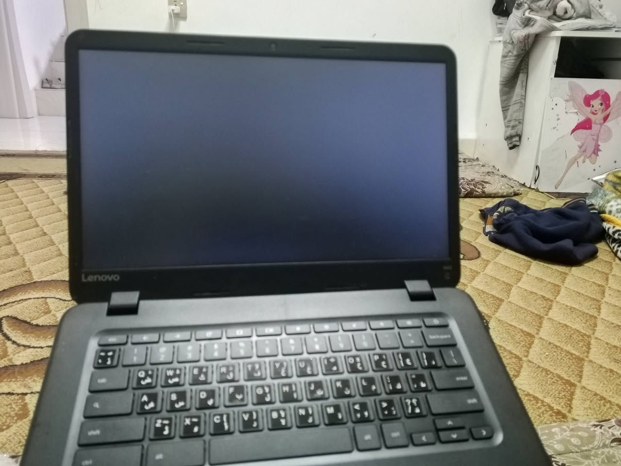 الموديل: Lenovo N42 Chromebook.
المعالج: Intel Celeron N3060.

الرام: 4 جيجابايت.

التخزين:128 جيجابايت eMMC.

الشاشة: 14 بوصة HD.  + كامره +بطاريه تكفي 10 ساعات +ويندز 10برو + كيبورد عربي انكليزي قيم واخذ توصيل اكو لكل المحافضات هذه رقمي ***********
