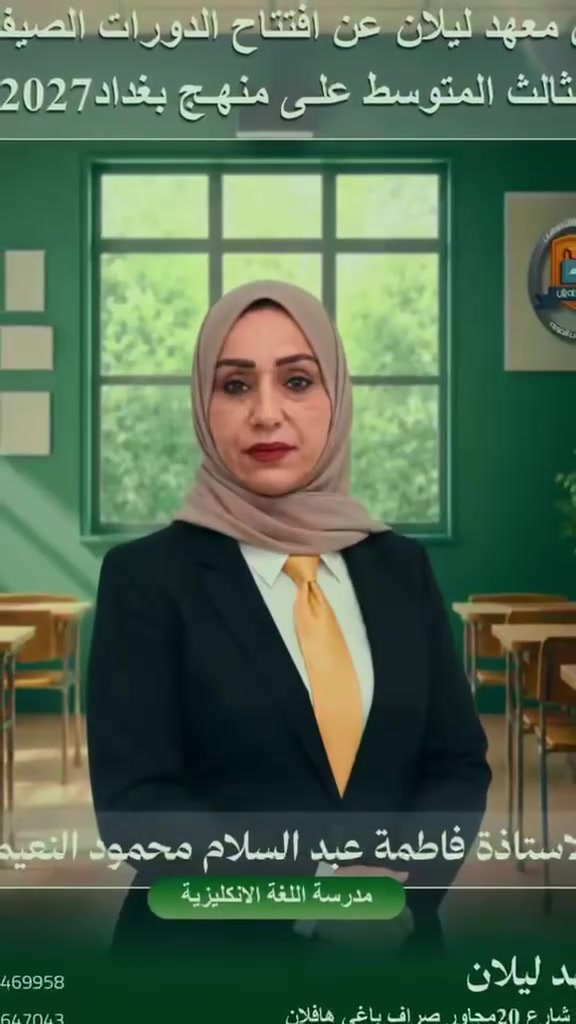 الى طلاب الصف الثالث المتوسط  في أربيل 
يعلن معهد ليلان عن بدأ التسجيل في الدورات الصيفية للصف الثالث المتوسط للعام الدراسي ٢٠٢٤-٢٠٢٥ ولجميع المواد الدراسية منهج بغداد ومنهج الاقليم على يد نخبة من أكفأ المدرسين على مستوى العراق سارعوا بالانضمام إلى معهدنا تضمنوا مستقبلكم
التسجيل يوميا من الساعة 9صباحا لحد الساعة12.30ظهرا
ومن الساعة3.30عصرا ولحد الساعة8.30ليلا ماعدا ايام الجمعة 
العنوان //اربيل -شارع عشرين الاولي هڤالان مجاور صيرفة باغي هڤالان بالضبط
***********-***********
