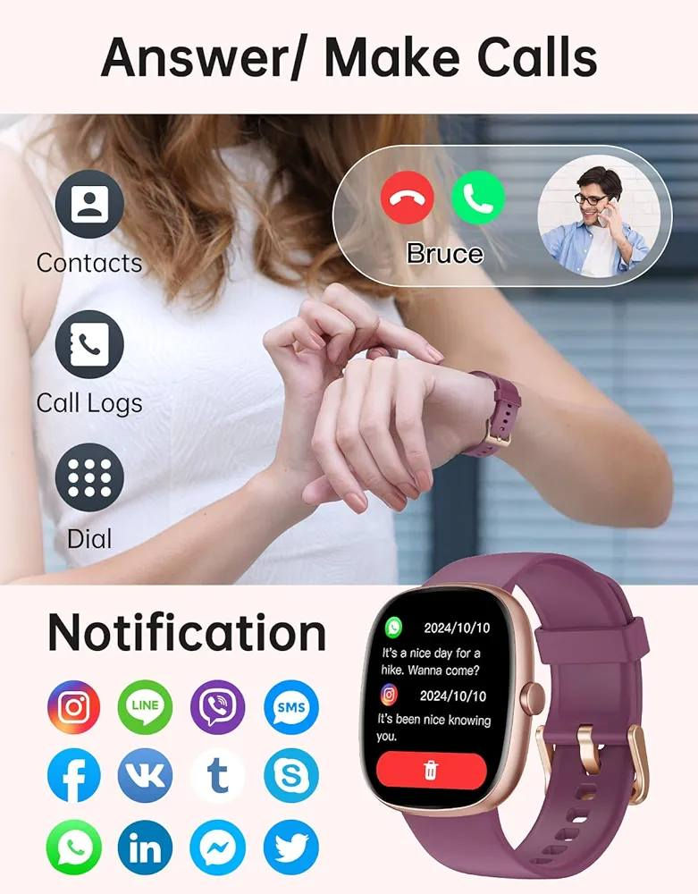⌚ ساعة سمارت نسائية اتصال ماركة HUAKUA
السعر 20,000 دينار فقط 🔥

📞 مكالمات مباشرة من الساعة: إجراء واستقبال المكالمات بصوت واضح عبر Bluetooth 5.3
🤖 مساعد صوتي ذكي AI: التحكم بالهاتف بدون استخدام اليدين
📲 إشعارات فورية: دعم WhatsApp وFacebook والرسائل والمكالمات مع حفظ آخر 10 إشعارات
✨ شاشة HD بحجم 1.85 إنش: عرض سلس 60FPS مع زجاج 2.5D أنيق
🎨 أكثر من 200 واجهة: إمكانية تخصيص الساعة بصورتك الخاصة
🏃‍♂️ أكثر من 100 وضع رياضي: تتبع الجري والسباحة واليوغا والدراجات وغيرها بدقة
❤️ مراقبة صحية 24/7: قياس نبض القلب والأكسجين SpO2 وتحليل النوم الكامل
💧 مقاومة للماء IP68: مناسبة للرياضة والاستخدام اليومي
🔋 بطارية قوية 300mAh: تشغيل حتى 10 أيام بالوضع العادي
🎵 مزايا ذكية متعددة: التحكم بالموسيقى والكاميرا والمنبه والألعاب والحاسبة
📱 متوافقة مع Android وiPhone بسهولة
📦 محتويات العبوة: ساعة ذكية + كيبل شحن + دليل استخدام


**إذا كنت صاحب هذا الإعلان وتريد حذفه لأي سبب، رجاءا أرسل رسالة إلى الدعم الفني**