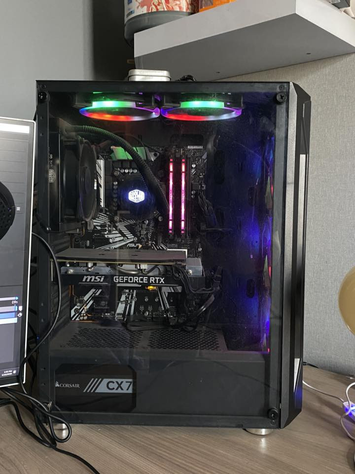 سيت اب للبيع
Pc 
 معالج I7-9700k 
كرت الشاشة  Rtx 2060 supr  8GB
رامات 16 تردد 3600
المذربورد prim z390-p 
الباور سبلاي cx 750 
Ssd 500
Ssd 1T
مبرد مائي 
Masterlquid lite 120 
الشاشة ال  lenovo 
27 -inch 
100hz 
شاشه تستخدم للتلوين والمونتاج 
الشاشة ال   asus mg279 
27- inch 
4k 
144hz
شاشه تستخدم لل العاب 
مع ماوس وكيبورد وسماعة 
+ الطاوله 
للأتصال ***********
