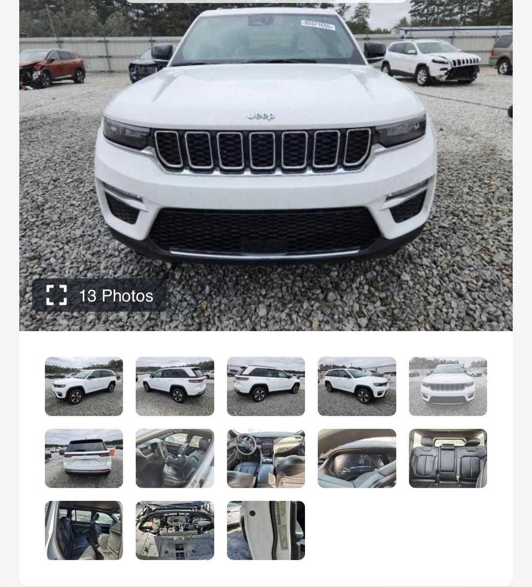 2024 JEEP GRAND CHEROKEE, LIMITED 4XE
بدون صبغ 
ماشي 67  Mi
سعر 335$$
***********

