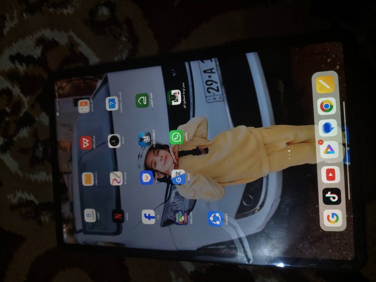 السلام عليكم  شومي باد ٦ذاكره 256ايباد يخبل مكفول من كلشي  بي ضمان شاحنه 33واط كامل غراضه سعر 275بي مجال قليل تصل او خاص***********.   @إشارة
