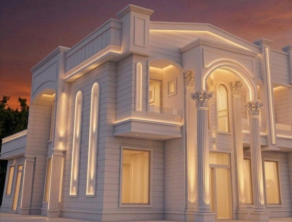 بعد الإشراف المستمر والعمل الدؤوب، نـُشارككم النتيجة النهائية لدار السيد (خميس محمود عناد - أبو عمر) المحترم.
​.... أبعاد المنزل: 13.85م × 17.70م
..... الطراز المعماري: نيو كلاسيك (Neoclassical) ساحر يدمج بين عراقة الأعمدة  والزخارف الطولية، مع لمسات عصرية عبر الواجهات الزجاجية الواسعة والإضاءة الجدارية المخفية التي تبرز جمالية الحجر.
​....... التوزيع الداخلي الذكي الموزع على طابقين:
​الطابق الأرضي: استقبال فخم بمدخل مستقل، صالة جلوس واسعة يتوسطها سلّم دائري حلزوني يضفي لمسة ملكية، مطبخ متكامل بنظام (حار/بارد)، وغرف نوم مريحة مع الخدمات.
​الطابق الأول: صالة إضافية، غرف نوم واسعة ملحقة بشرفات (بالكونات) ذات إطلالة مفتوحة، بالإضافة إلى مخزن وتراس خارجي كبير.
... ​الاهتمام بالتفاصيل واستغلال المساحات هو سر تميزنا.
للتواصل والاستفسار (واتساب / اتصال):
📞 ***********. 
​#تصميم_معماري #نيو_كلاسيك #تجهيز_وتنفيذ #مخططات_هندسية #واجهات_حجر #مخططات 
#المتابعين
