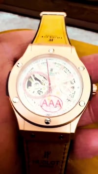 تحفة هابلوت اوتوماتيك تكويك وحركة اليد قطر 42 ملم   حزام الساعة ربل مغ...