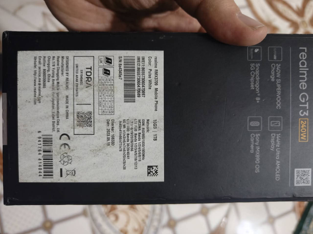 ريلمي GT 3
ذاكره واحد تيرا الرام 16
الجهاز غير مستخدم اكرر غير مستخدم 
شاحنه 240 واط 
السعر 500 ألف قفل قفل قفل 
وبالعافيه ع الياخذه 
مكاني ناصريه مركز


**إذا كنت صاحب هذا الإعلان وتريد حذفه لأي سبب، رجاءا أرسل رسالة إلى الدعم الفني**