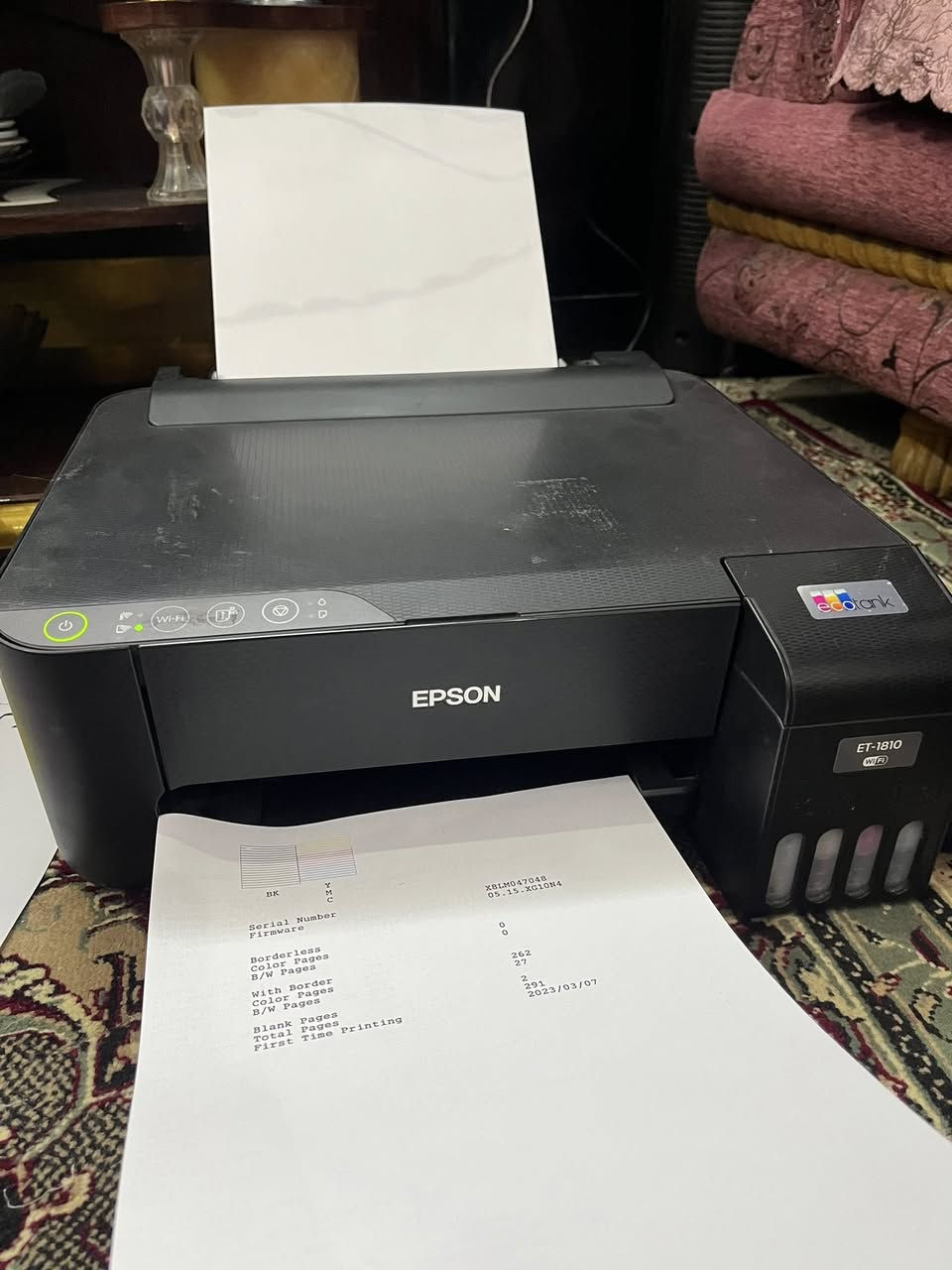 طابعه ايبسون حقن خارجي موديل ET1810 وايفاي نضافه عاليه ساحبه 295ورقه فقط  جديدهه الطابعه سعرها 130 وعنوان موصل ***********/تحياتي ادمن
