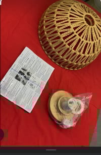 ثريا متدلية • نمط ريفي • غطاء منسوج