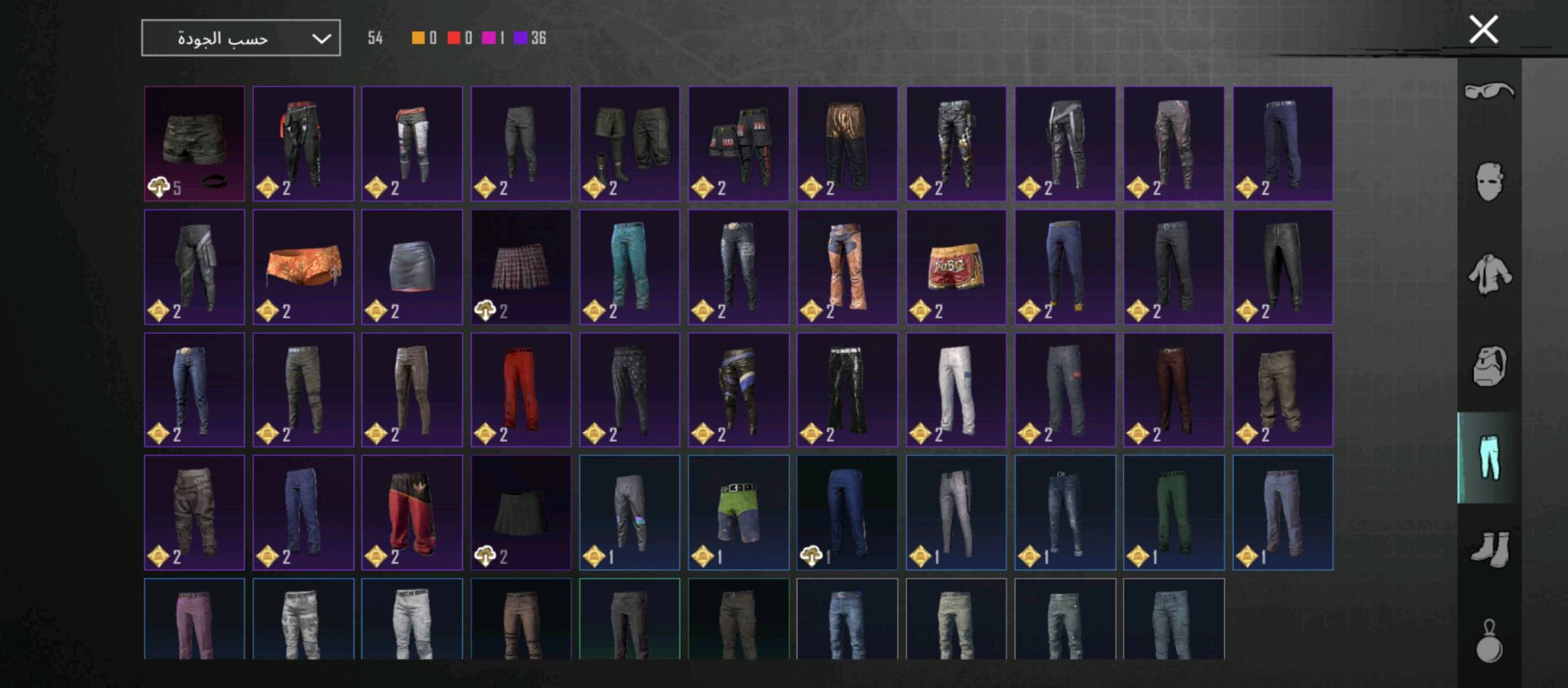 حساب PUBG مليء بالعديد من الأزياء والمعدات النادرة. يحتوي على ملابس مميزة، خوذات متنوعة، وملصقات حصرية بالإضافة إلى دراجات وسيارات بألوان فريدة. الحساب ممتاز لعشاق اللعبة اللي يحبون التميز والتفرد في أسلوبهم داخل اللعبة.