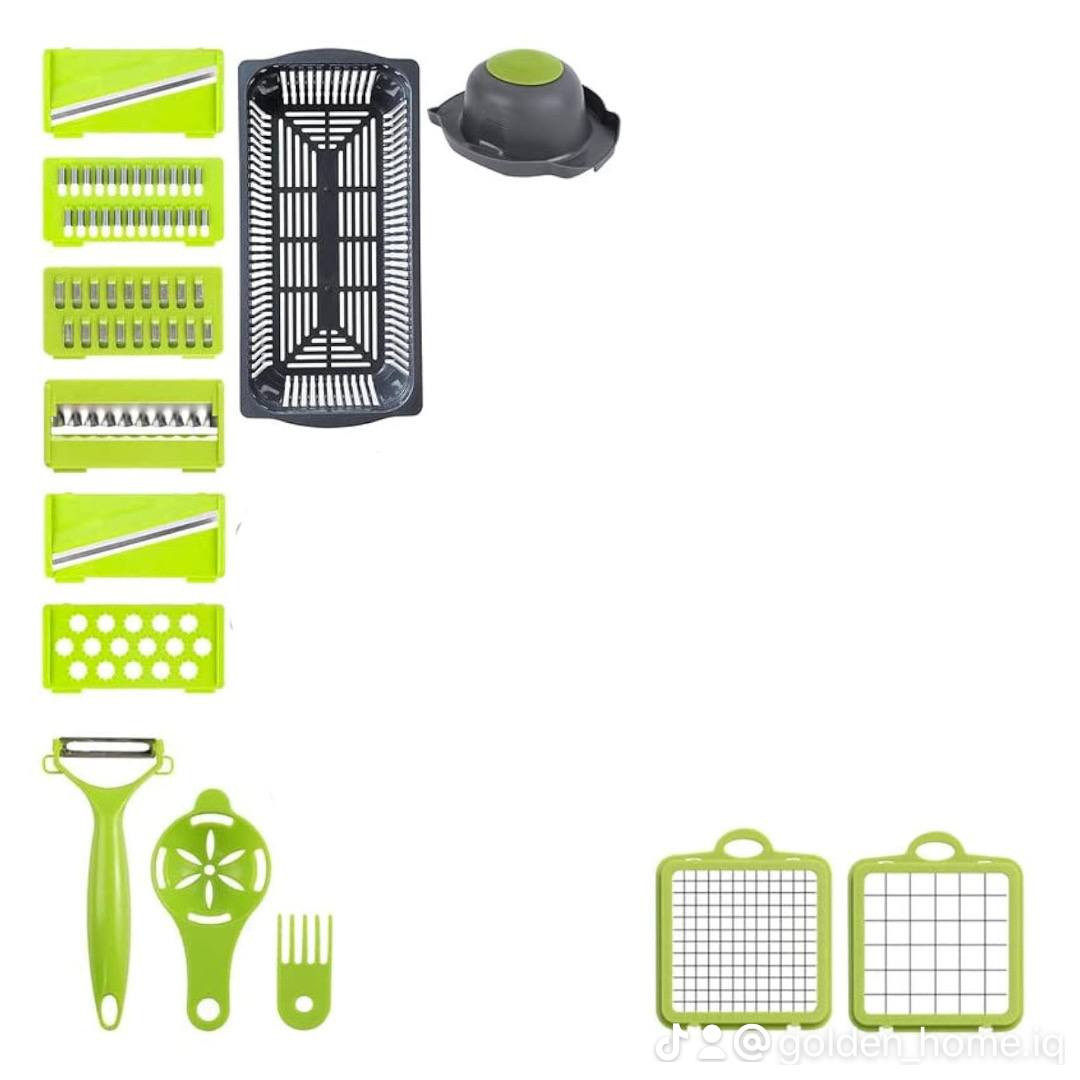 واتساب ***********
وداعًا للتقطيع الروتيني! هذه القطاعة اليدوية المتكاملة هي أداة المطبخ التي لا غنى عنها لتوفير الوقت والجهد.

. متعددة الوظائف: تأتي بشفرات متنوعة من الستانلس ستيل المقاوم للصدأ للتقطيع، البرش، والثرم بأشكال وأحجام مختلفة.

. تصميم آمن ومريح: مصممة للحفاظ على سلامة اليدين بفضل واقي اليد المرفق.

. توفير الوقت والجهد: تساعد على إنجاز مهام التقطيع التي قد تستغرق وقتًا طويلاً بالسكين العادي بسرعة وكفاءة أكبر.

. حاوية تخزين: تتضمن حاوية واسعة لتجميع الخضار المقطعة مباشرةً، مما يقلل من الفوضى في المطبخ.

. الدقة والتوحيد: تضمن الحصول على قطع متساوية وموحدة، مما يساعد في طهي الطعام بشكل متجانس ويحسن من مظهر الأطباق.

. وظائف إضافية: تحتوي بعض المجموعات على ملحقات إضافية مثل فاصل بياض البيض لتلبية احتياجات الطهي المتنوعة. 

. سهلة التنظيف: يمكن فكها وتنظيفها بسهولة.

- الملحقات: شفرات متنوعة للتقطيع والبرش والثرم، فاصل بياض البيض، اداة تنظيف الشفرات، واقي يد.

- قطاعة خضروات يدوية متعددة الوظائف، مصممة لتبسيط وتسريع مهام تحضير الطعام في المطبخ.
