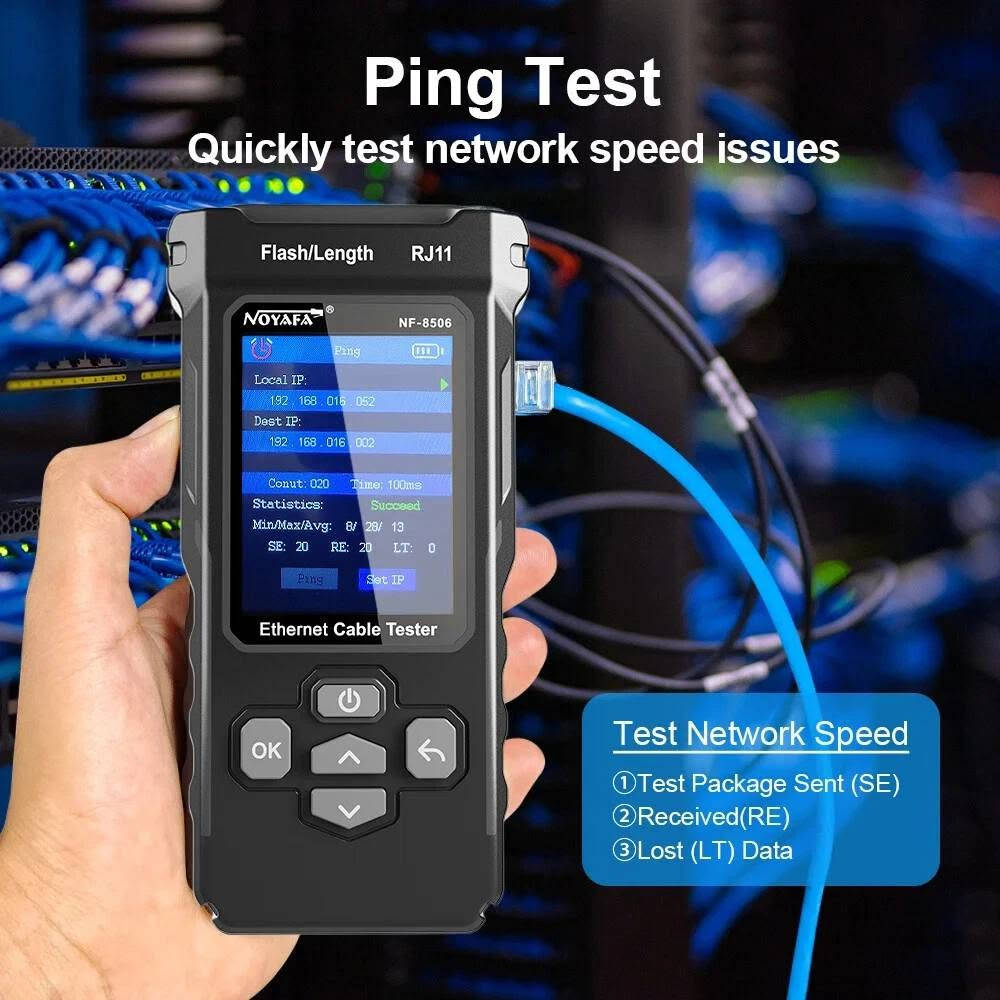 متوفر ☄️جهاز فحص كيبلات الشبكات NF-8506
✅ فحص استمرارية كيبلات الشبكة RJ45
✅ قياس طول الكيبل وكشف الأعطال
✅ فحص PoE (فولتية الشبكة)
✅ تحديد مسار الكيبل (Cable Tracing)
✅ فحص سرعة الشبكة و Ping
✅ شاشة ملونة سهلة الاستخدام
✅ يحتوي على إضاءة وميزة Port Flash لتحديد المنفذ
مناسب لفنيي الشبكات والصيانة وتركيب الكاميرات والسنترالات. 🔥


**إذا كنت صاحب هذا الإعلان وتريد حذفه لأي سبب، رجاءا أرسل رسالة إلى الدعم الفني**