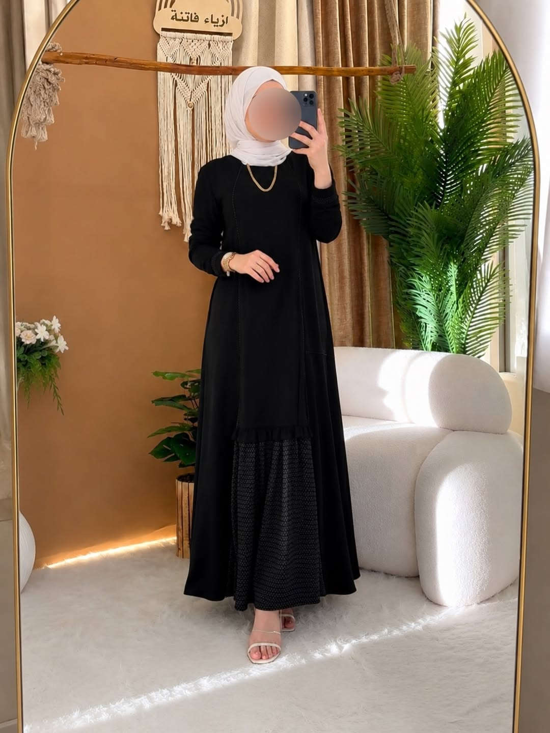 ازياء فاتنة
فستان اسود فخم  مع الشال هدية 🎁 
فصال كلوش محتشم للمحجبات 
موديلات فاتنة… ماتتفوت 
حصراً من ماركة فاتنة 
• الشال كويتي فخم جداً يكون هدية 🎁 مع ڪُـل فستان 
• طول الفستان 160 سم 
• تفصيله مريحة فصال فخم 
• تنطي مظهز انحف باللبس
• ⁠ ✨
قطعة تبقى وياج سنين وما تبطل موديلها 👌

متوفر حالياً بكمية محدودة
راسلينا خاص واحجزي بسرعة قبل النفاذ 💌

#ازياء_فاتنة⁩⁩
قالب راهي 
___________________________ 
🖊️ االــخـــــــاامــة :- 
“كريب ياباني ” فاخر “ مستورد هو من الأقمشة التي تتميز بنسيجها الفخم ويمتاز بمقاومته للتجعد وسهولة غسلة.
• يكون مطفي بدون لمعة
❥❥ ─── ❥❥ ❥❥ ─── ❥❥ 
القياسات القياسات 1/2/3/4 

🌱قياس 1):- 
تلبس وزن من 70 الى 80 كــــيـلـو ⚖️ 
يعني يلبس قياس. 40 . 42. 44 

🌱قياس 2 ):- 
تلبس وزن من 80 الى 90 كــــيـلـو ⚖️ 
يعني يلبس قياس. 46. 48 

🌱قياس 3):- 
تلبس وزن من 90 الى 100 كــــيـلـو ⚖️ 
يعني يلبس قياس. 50 . 52 

🌱قياس 4):- 
تلبس وزن من 100 الى 120 كــــيـلـو ⚖️ 
يعني يلبس قياس. 54. 56. 58 

_______________________ 
ســــعـــر  الفستان بـــ 65 الفــــﮯ 
مع الشال هدية 🎁 
_______________________ 
للحجز والاستفسار المراسلة ؏ــلى الواتساب :- ***********
***********
