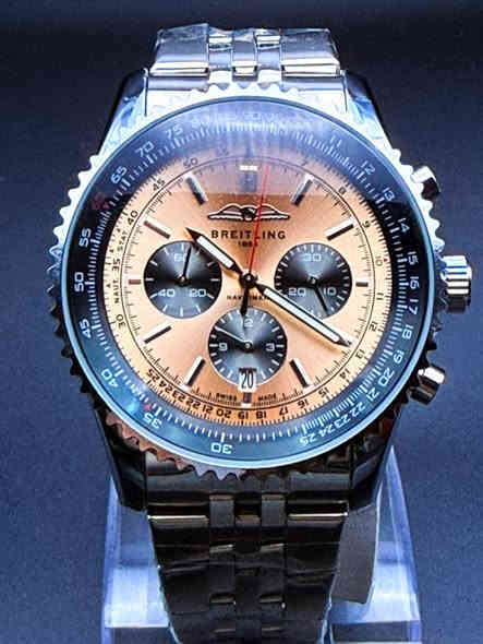 ❤️ حلويات ❤️

💸 السعر 35 الف 💸

🔆 المواصفات :

🕔ساعة يد كرونوغراف بري-تلي—نغ  ناف—يت ايم-ر  للطيارين … مينا نحاسي متموج بالوان /بني نحاسي  وابيض واخضر وازرق وتبفاني  
✔️ ستوب ووج شغال (فديو بالتعليقات ) 
✔️ سناتر شغالة بكامل وظائفها 
✔️ رنك دوار ( Slide Rule Bezel )
✔️سوار معدني عالي الجودة
✔️ظهر مختوم بشعار 🦅 
✔️زجاج زفير ضد الخدش لماع✨✨  
✔️تتمتع ببطارية عمر طويل 
✔️ وزن القطعه +137 غرام 
✔️تاريخ شهري على الرقم 6

💥وظيفة الطوق (الرنك ) المتحرك :

💢💢 كمبيوتر طيران دائري: يعمل كجهاز كمبيوتر طيران مصغر يمكن ارتداؤه على المعصم. 
حسابات الطيران الأساسية: يمكّن الطيارين من إجراء جميع حسابات الطيران الضرورية. 
عمليات رياضية: يُستخدم في حسابات الضرب والقسمة. 
قياسات جوية: يساعد في حساب السرعة المتوسطة، والمسافة المقطوعة، واستهلاك الوقود، ومعدل الصعود أو النزول. 
تحويل الوحدات: يتيح تحويل الأميال إلى كيلومترات أو أميال بحرية. 

يتوفر توصيل🚚 لكل مدن العراق 🇮🇶

هاتف #دقيقة واتساب 🟢 *********** 🟢
