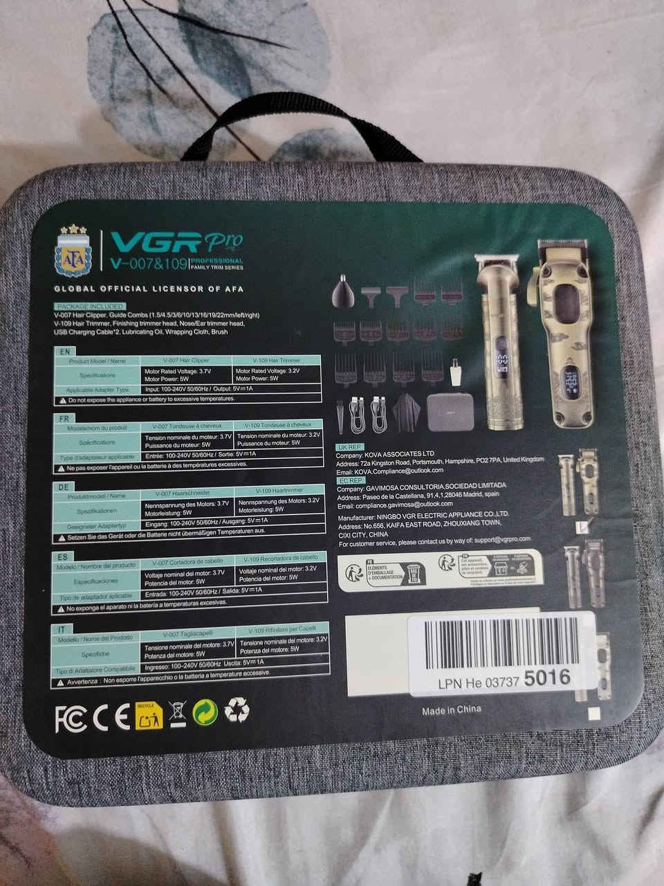بالكبس مكينه حلاقه VGR


**إذا كنت صاحب هذا الإعلان وتريد حذفه لأي سبب، رجاءا أرسل رسالة إلى الدعم الفني**