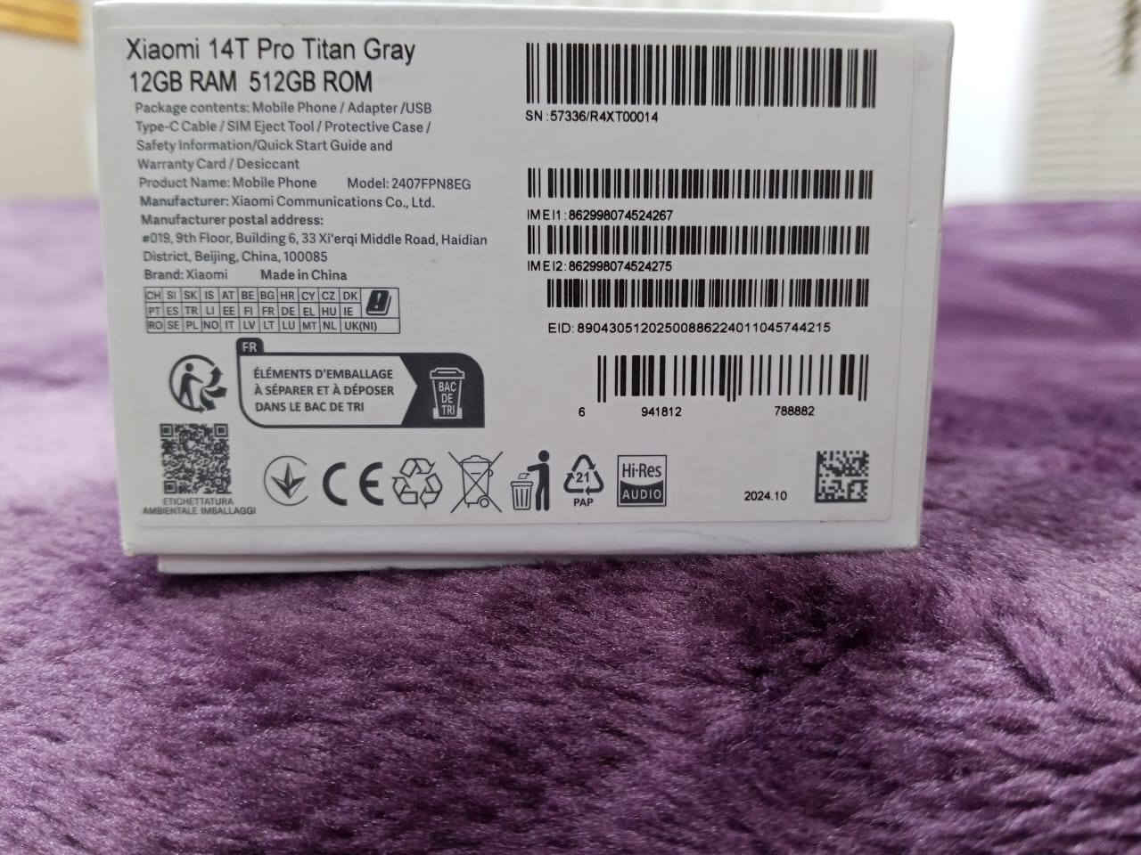 للبيع..
شاومي  14 t pro
دبل سيم كارت
نظافة 100/100
المعالج: ثماني النواة Dimensity 9300 plus تكنولوجيا 4 نانو
التخزين / الرام: 512 جيجا مع 12/16 جيجا رام
الكاميرا: خلفية ثلاثية 50+50+12 م.ب. / امامية 32 م.ب.
الشاشة: 6.67 بوصة بدقة 1220x2712 بكسل بها ثقب
البطارية: 5000 مللي أمبير
السعر 550 وبي مجال 
المكان ديالى
رقم الهاتف/ ***********
