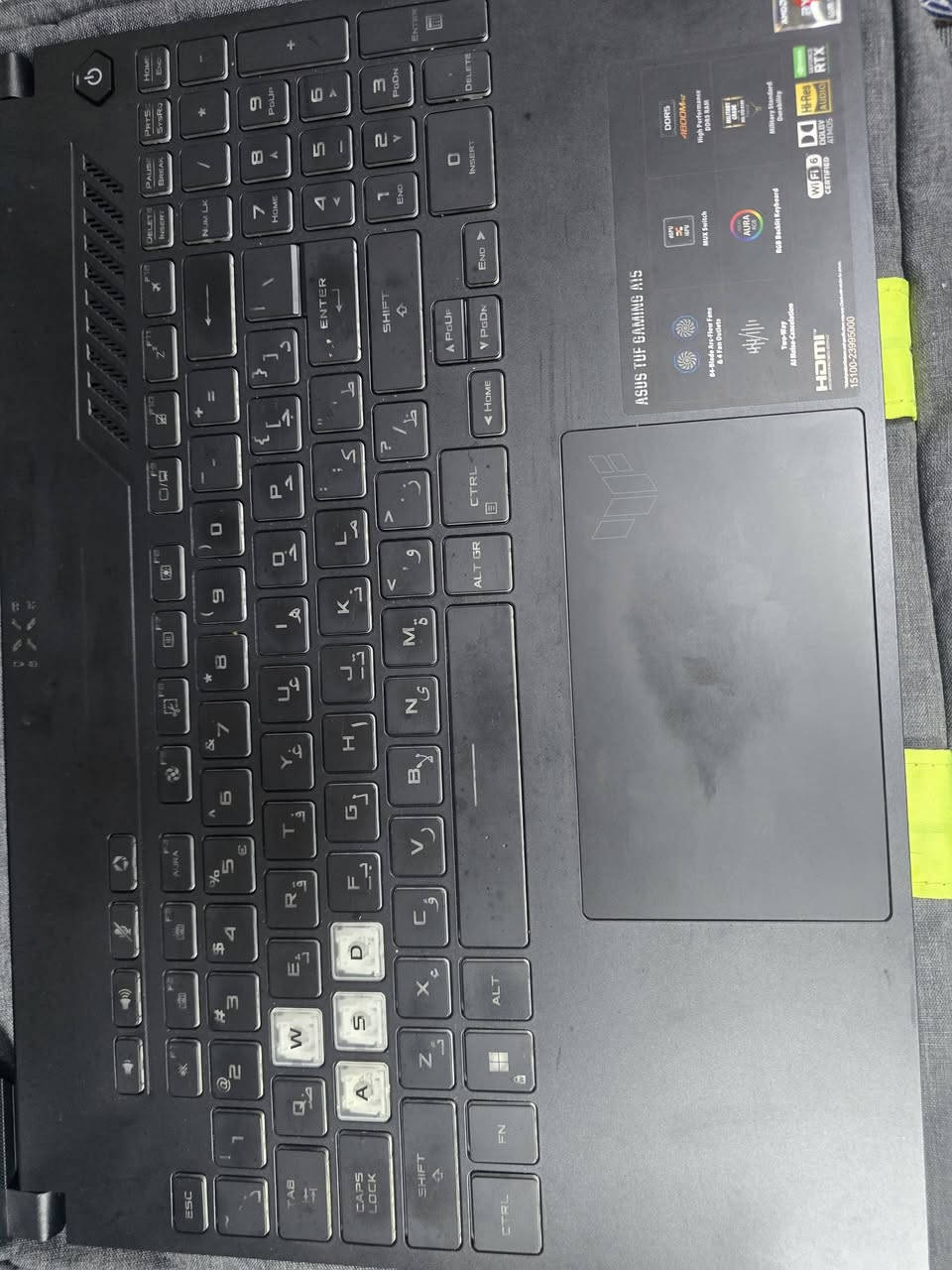 "للبيع لابتوب ASUS TUF Gaming A15 نظيفة جداً (مثل الجديدة).
المواصفات:
المعالج: AMD Ryzen 7 6800H 
كرت الشاشة: NVIDIA RTX 3050 4GB.
الرام: 16GB DDR5 (الجيل الأحدث).
الهارد: 512GB SSD NVMe سريع جداً.
الشاشة: 144Hz FHD مثالية للألعاب.
ملاحظات:
الجهاز كامل مع الشاحنة الأصلية 
نظافة الجهاز 100% وبدون أي شخط أو تصليح.
السعر: 800$ (  وبي مجال للشراي )


**إذا كنت صاحب هذا الإعلان وتريد حذفه لأي سبب، رجاءا أرسل رسالة إلى الدعم الفني**