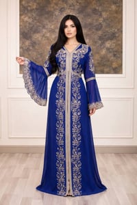 فستان شيفون • شغل يدوي • مقاس ٣٨-٤٨