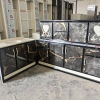 كاونتر ٢م+٢م • سنك مرمر ١٫٢٠م • مودرن