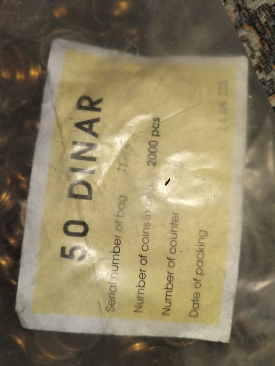 كيس الاصلي ما مفتوح بحالة البنك 50دينار الشحيحه بل كتلوك الاصلي ولجيس ما مفتوح اصدار
٢٠٠٤ 
2000قطعه 
 لغاية منتصف الليل يبدأ بدولار أقل زياده 5$ 
متوفر توصيل كل العراق فقط 
غير مبري الذمه اي شخص الي زيد جذب


**إذا كنت صاحب هذا الإعلان وتريد حذفه لأي سبب، رجاءا أرسل رسالة إلى الدعم الفني**