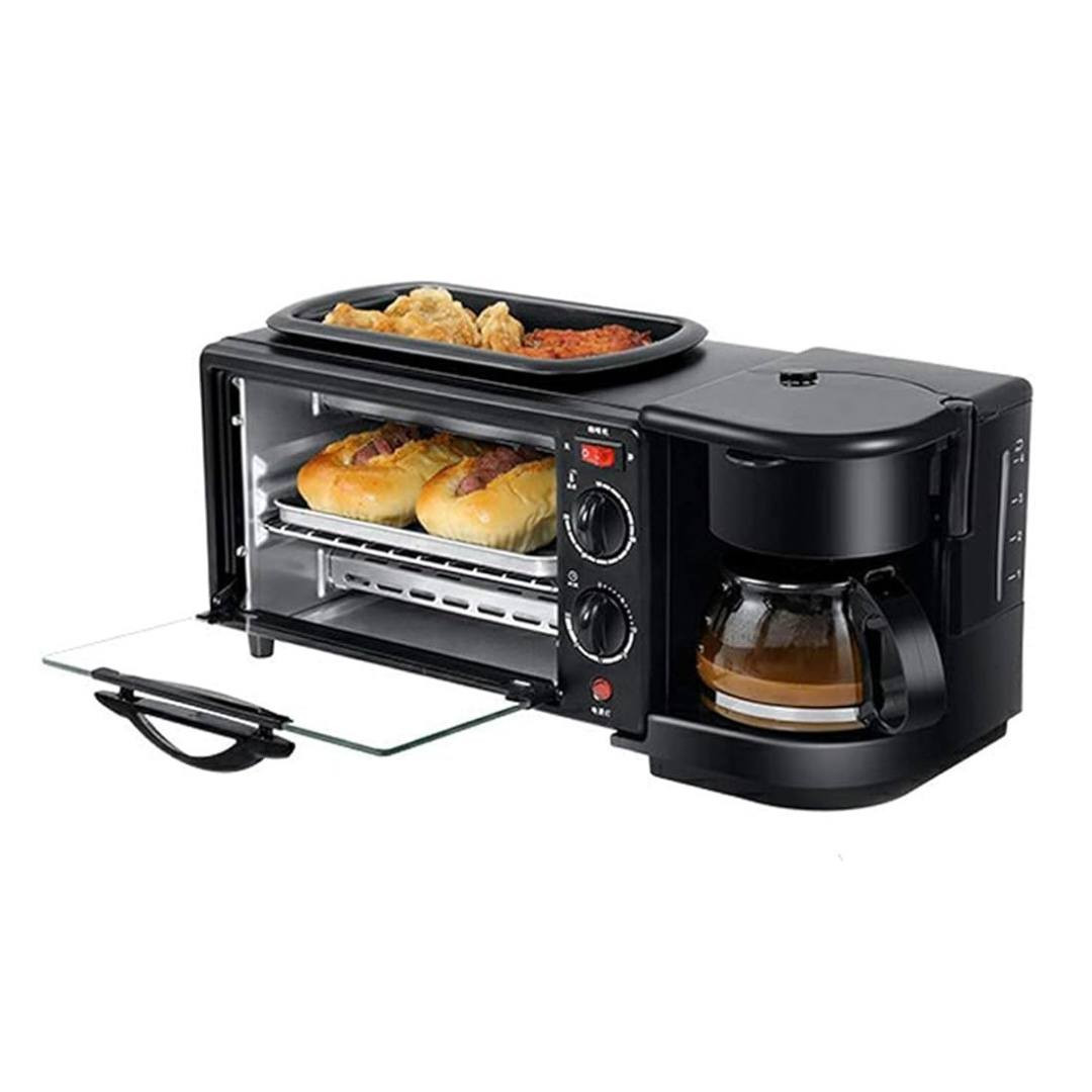 تصميم مميز متعدد الوظائف 

- جهاز يحتوي على مقلاة وفرن وماكينة لتحضير المشروبات الساخنة 

- يمكن التحكم بدرجات الحرارة من 100-230 درجة سيليزية

- خاصية التوقيت التي يمكن التحكم بها من 0-60 دقيقة 

- سطح المقلاة غير لاصق سهل التنظيف 

- هيكل خارجي من المعدن عالي الجودة المقاوم للصدأ والتاكل

- اللوح الزجاجي مقاوم للحرارة

- الفرن ياتي مع صينية وشبكة من المعدن 
 
- الطاقة : 1250 واط

- الابعاد : 50.5 * 25.5 * 24.5 cm
للطلب:***********واتساب
