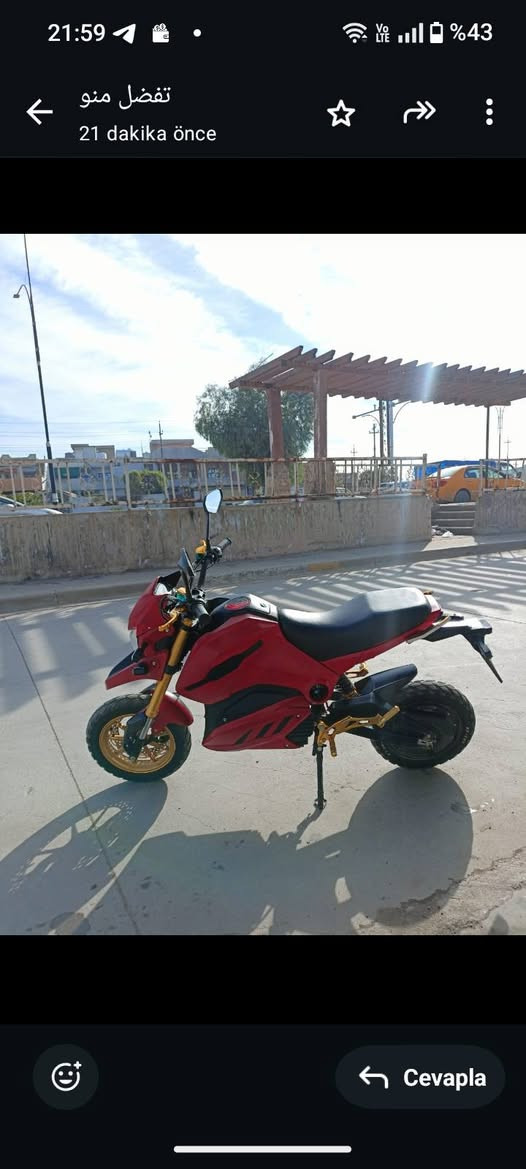 السلام عليكم للجميع دراجه قفاز للبيع ست بطاريات مسطره استخدام شهر واحد فقط تشغيل السويتش بصمه نظيفه كلش للتواصل فقط واتساب ***********
