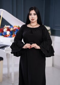 فستان نسائي • لنن ملكي • سواد فاحم