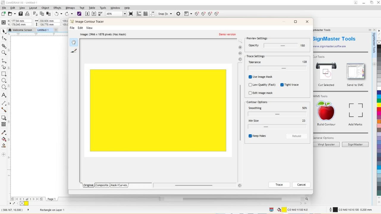 سلام عليكم
كوريل درو X8 مع إضافة بلوغ ان ساين ماستر للكتر بلوتر
مع برنامج signmaster v5.0 cut&arms 
تفعيل مدى الحياة للكوريل والبلوغ ان والبرنامج
واتساب ***********
