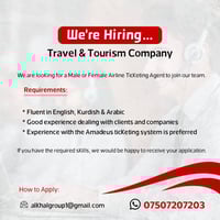 ✨ We’re Hiring… ✈️ Travel & Tourism Company ✈️  We are looking for a M...