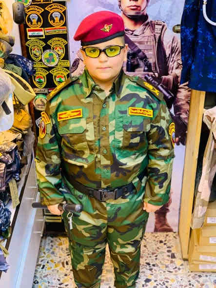 تجيهزات عسكريه علي جبار
العنوان قرب مطعم الامير 
بدلات اطفال جميع القياسات  
***********
