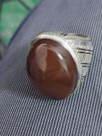 عقيق خشن • ٢.٥سم • فضة ٩٢٥