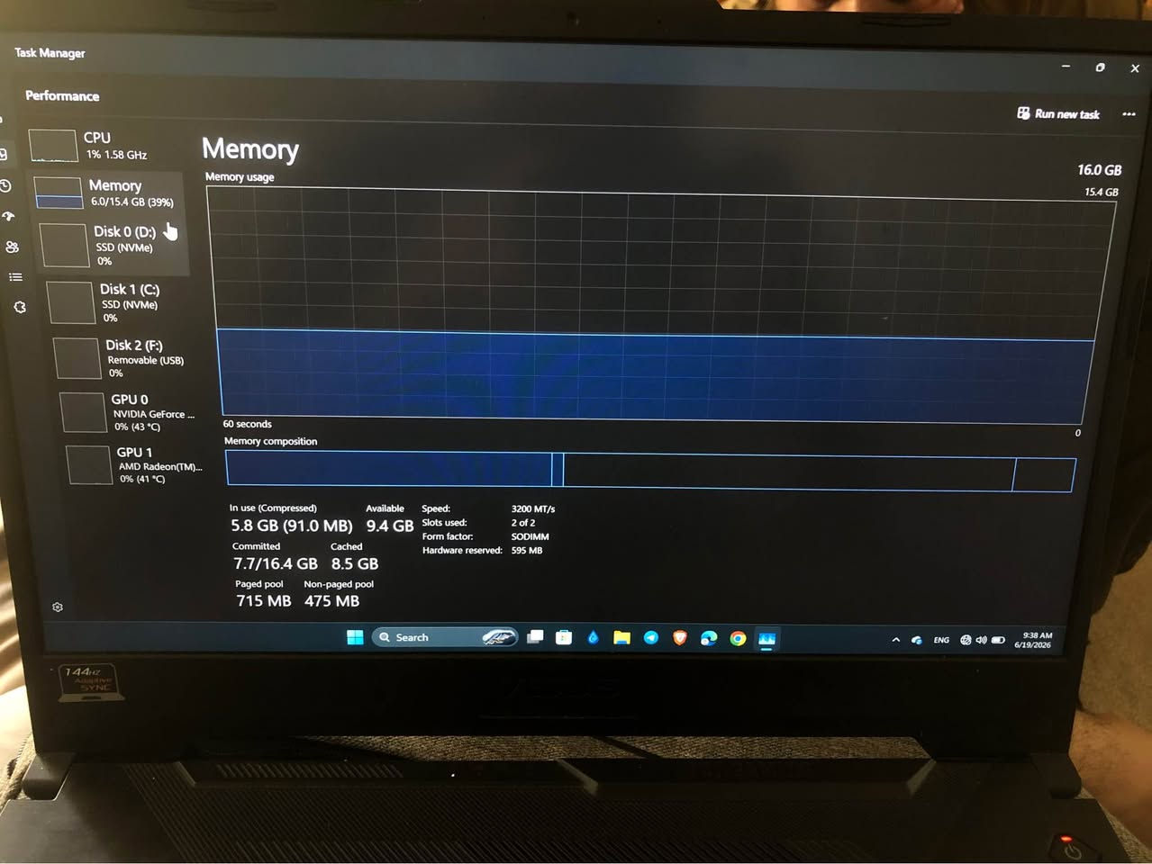 ASUS TUF GAMING A15 
Laptopeki zor pak u be keshaya tanha shuxte haybe la rasmakaya dyara u rasmim grtwa 
Core i7 u ryzen mabaqi muasafati hamui danrawa 
Nrxishi 520$
Hawler أربيل, العراق


**إذا كنت صاحب هذا الإعلان وتريد حذفه لأي سبب، رجاءا أرسل رسالة إلى الدعم الفني**