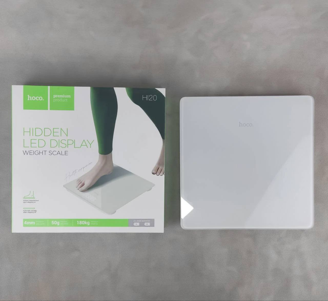 +2
هذا ميزان وزن رقمي Hoco HI20. 
يتميز بشاشة LED مخفية.
سطح الميزان مصنوع من زجاج مقوى بسمك 4 ملم.
نطاق الوزن يتراوح من 0.5 كجم إلى 180 كجم.
يستخدم مستشعر من النوع E لقياسات دقيقة.
يعمل ببطاريتين من نوع AAA.


**إذا كنت صاحب هذا الإعلان وتريد حذفه لأي سبب، رجاءا أرسل رسالة إلى الدعم الفني**