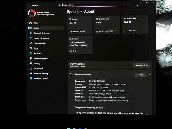 Pcكامل مستعمل نضيف ٦ اشهر للبيع 
مواصفات :
ب مليون ونص 1500000 
واتساب ***********0
