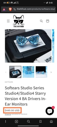 سماعة • Softears Studio 4 • نسخة ستاري